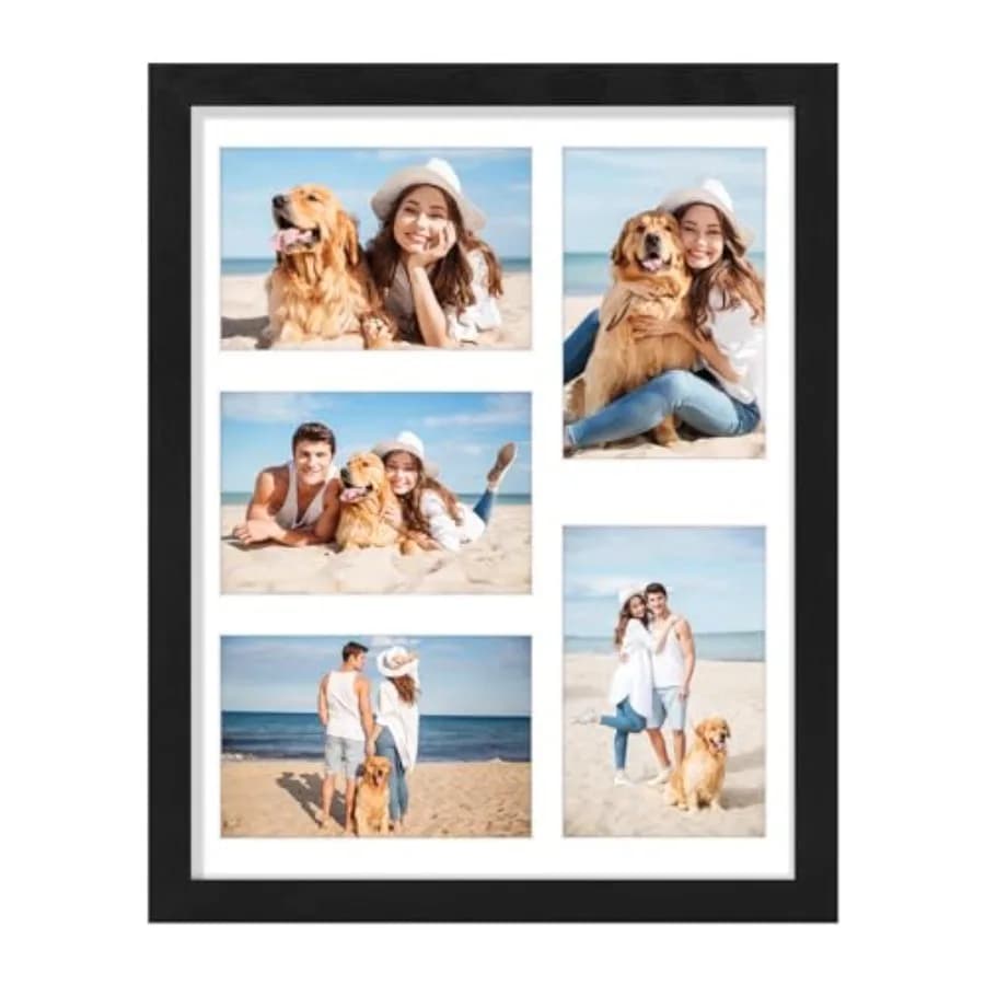 11x14 Collage Picture Frame, Displays 5Pcs 4x6 Pictures with Mat or 1Pcs 11x14 without Mat for Wall Mounting, Picture Frames Co
