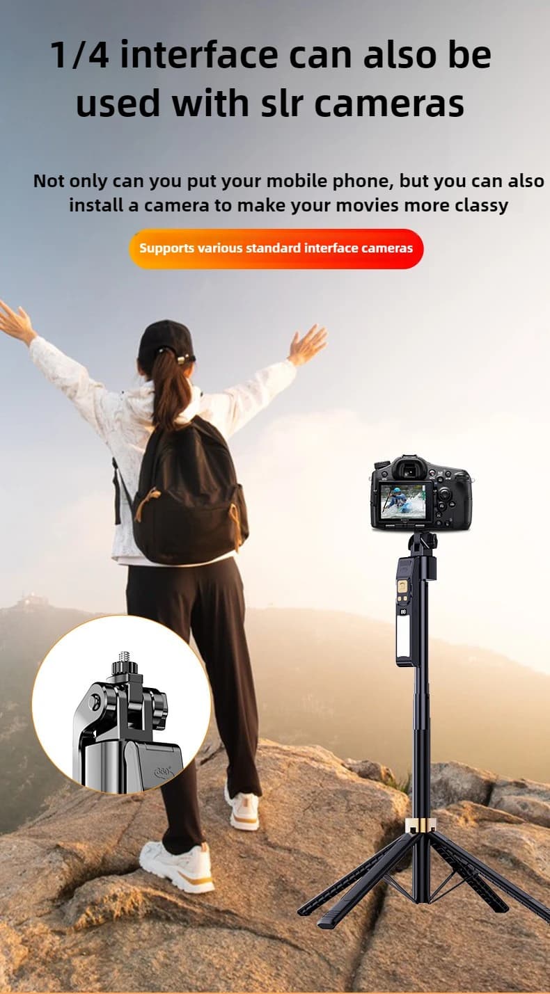 Selfie Stick 180CM Auto AI Face Tracking Quad Stand Rotazione a 360° Stabilizzatore per treppiede con giunto cardanico con luce di riempimento a LED per fotocamera del telefono