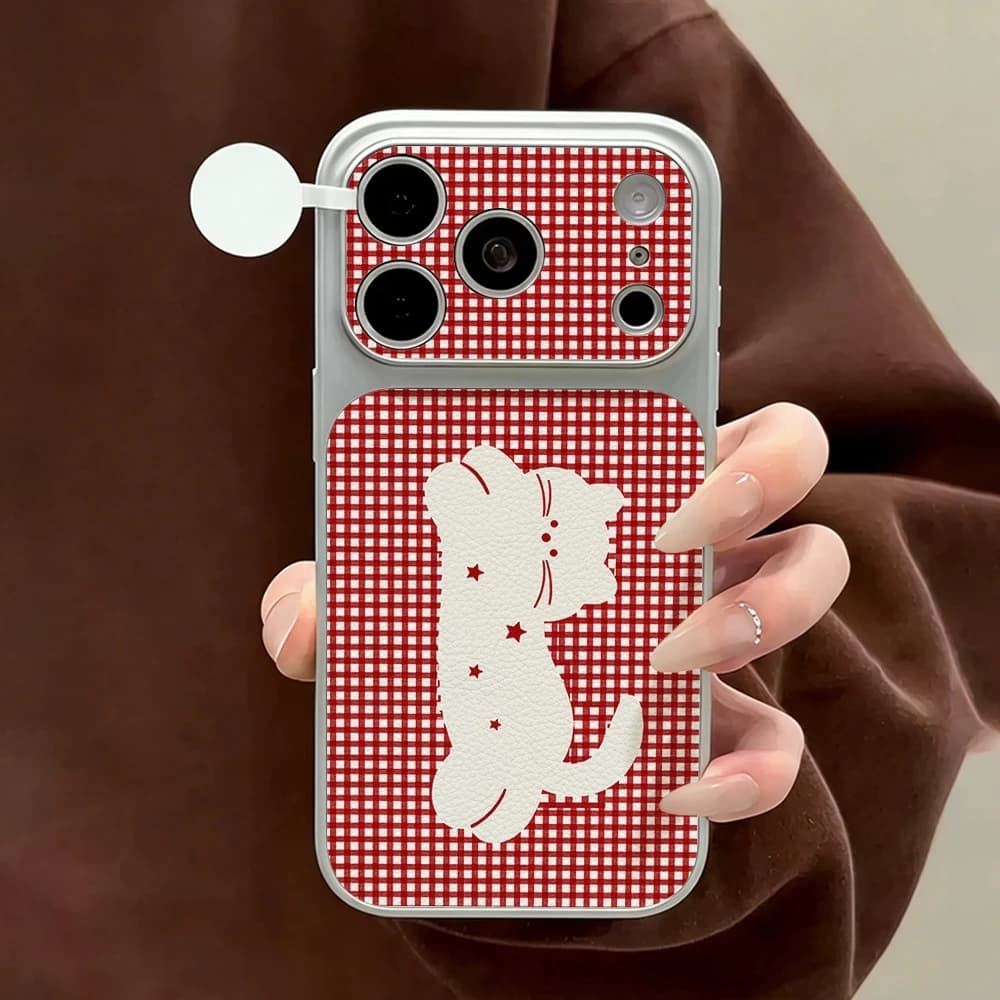 Custodia Morbida in Pelle con Gatto Carino e Sfondo Rosa per iPhone 15, iPhone 13, 17, 16, 12, 17 Pro Max, 14, 12, 11 - Cover Protettiva