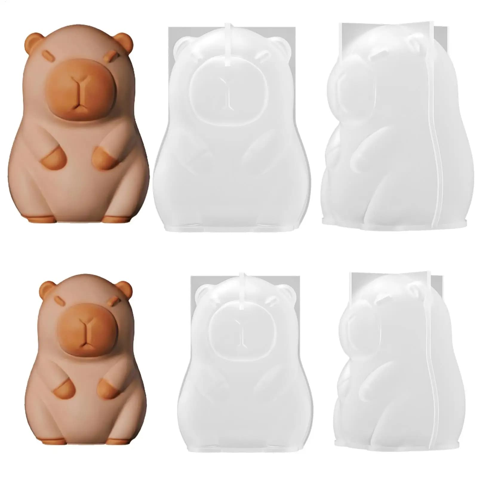 3D Capybara Resin Mold Animal Molds Silicone Non Stick Flexible Animal Mould For Ice Cream Cake Pudding Crafting Home Gifts