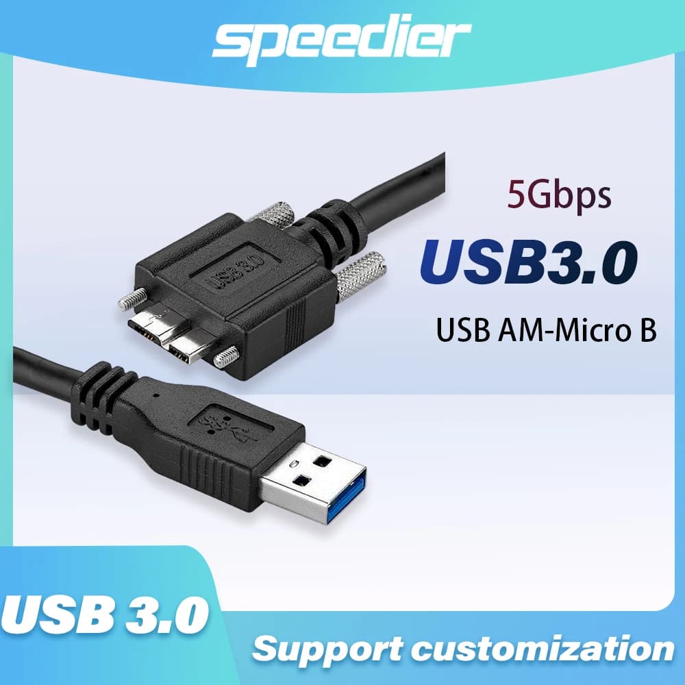 Cavo USB 3.0 a Micro B Cavo dati USB veloce tipo A Micro-B da 5 GB per telecamera industriale HDD D800 D800E D810 S5 Nota 3 con viti