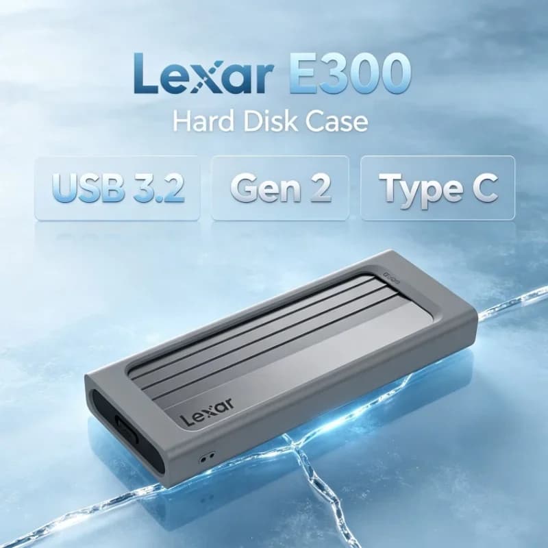 Lexar E300 M.2 SSD Enclosure NVMe Drive Housing for 2230/2242/2260/2280 USB 3.2 Gen 2 Type C Portable Hard Disk