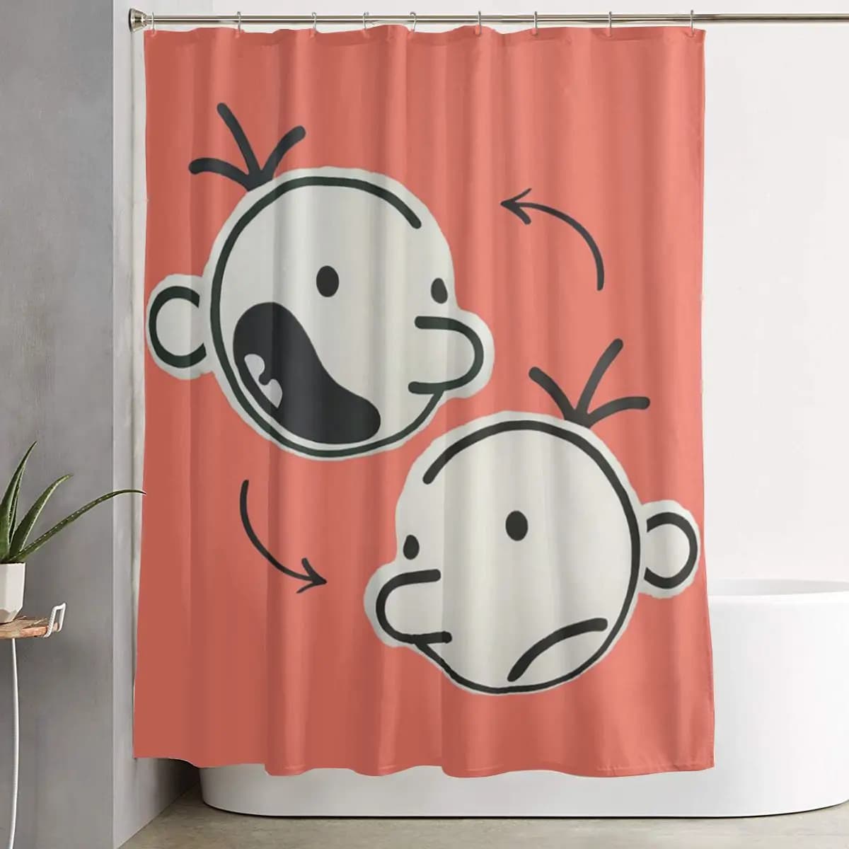 Diary Of A Wimpy Kid - Tenda da doccia per bagno in poliestere impermeabile con ganci