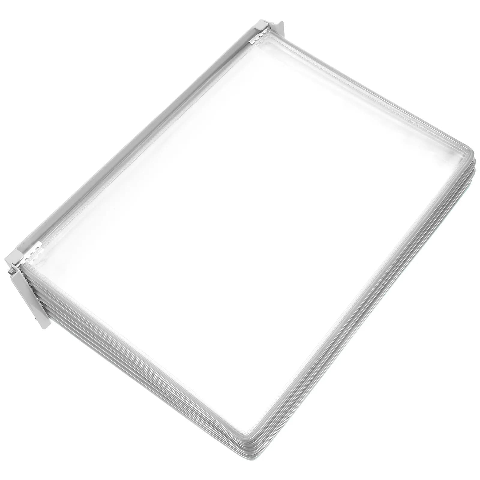 Organizzatore da Parete per Documenti, Porta Cartelle Ribaltabile A4, Espositore in Metallo e PVC per Cataloghi, Verde, Uso Ufficio