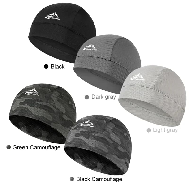 Summer Ice Silk Quick Dry Beanie Skull Cap Anti-UV Absorb Sweat Sports Running Cap Cycling Under Helmet Liner Breathable Net Hat
