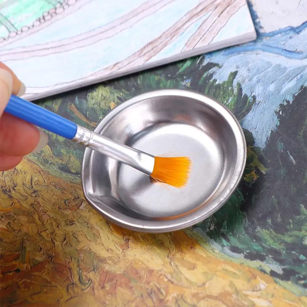 10 Pezzi Ciotole per Pittura in Acciaio Inossidabile, Mini Tazze Riutilizzabili per Miscelare Colori, Tavolozze per Disegno con Beccuccio Versatore