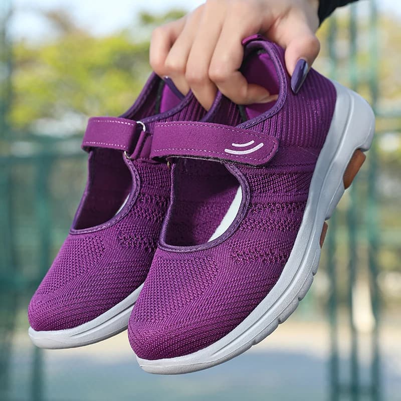 Scarpe da Passeggio Mary Jane da Donna Taglie Grandi, Traspiranti in Mesh, con Chiusura a Strappo, Antiscivolo, Comode Scarpe Casual per Anziani