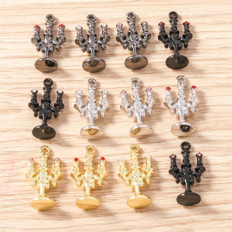 5 pz 13x23mm Carino Metallo Candeliere Forma Pendenti E Ciondoli Pendenti per la Produzione di Gioielli Collane Orecchini FAI DA TE Artigianato Fatto A Mano Accessori
