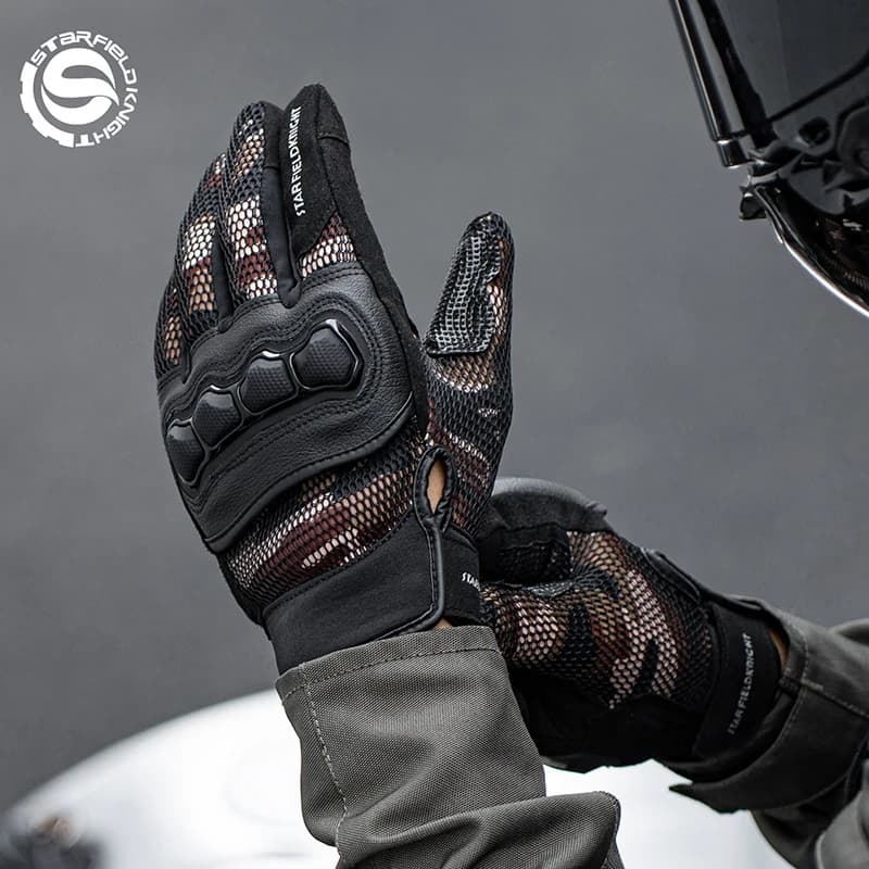 Star Field Knight Motorcycle Gloves Joint Protection Riding Gears Summer Mesh Breathable Non-slip Wear-resistant Touch Screen