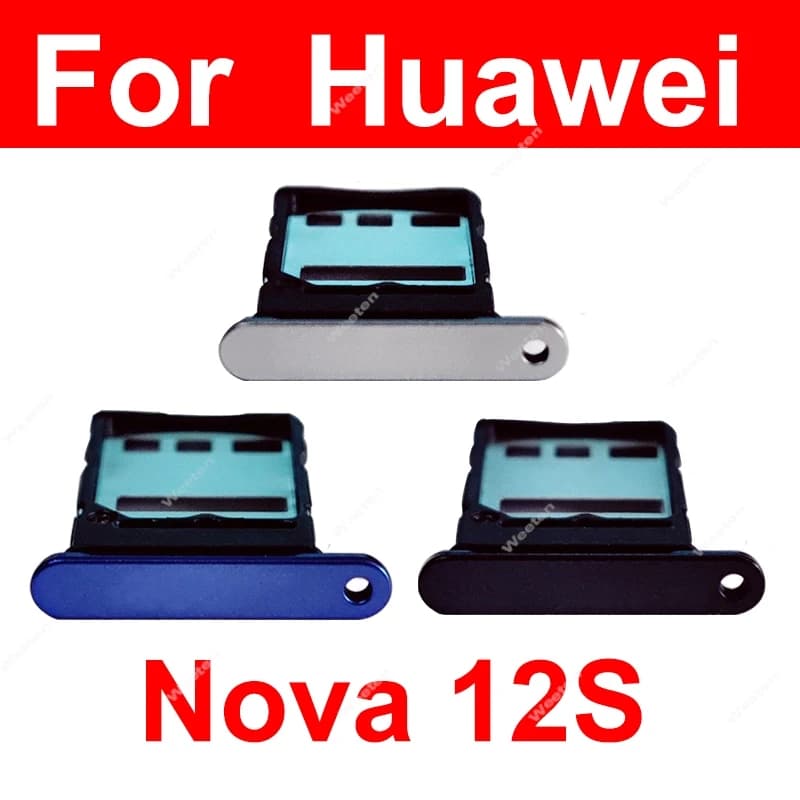Vassoio per scheda SIM per Huawei Nova 12S FOA-LX9 Vassoio per scheda doppia SIM Slot per presa per scheda Nano Sim Parti del supporto