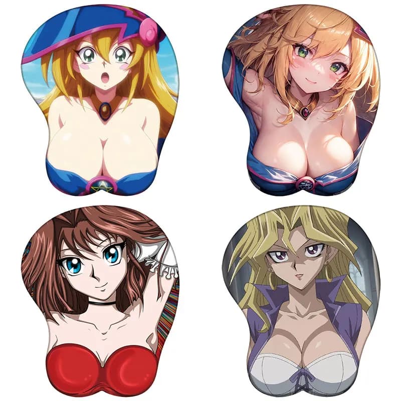 Yu Gi Oh Tappetino per mouse in silicone 3D Mago nero Ragazza Mazaki Anzu Supporto per il polso Tappetino per mouse Anime Oppai Tappetino per mouse per poggiapolsi per ragazza sexy