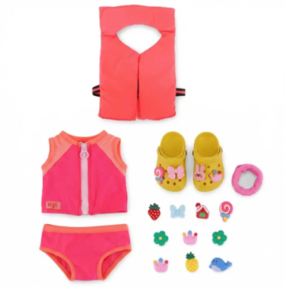 Set di vestiti per bambole della serie Beach, accessori per bambini, abbigliamento casual, adatto per bambole da 43 cm e bambole americane da 18 pollici, Generation Toys