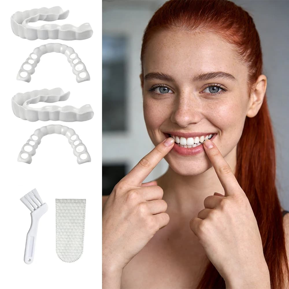 Nuove Faccette Dentali Galleggianti Leggere Riutilizzabili per Sbiancamento Istantaneo del Sorriso, Materiale Ultra Leggero Senza Sensazione di Peso H2931
