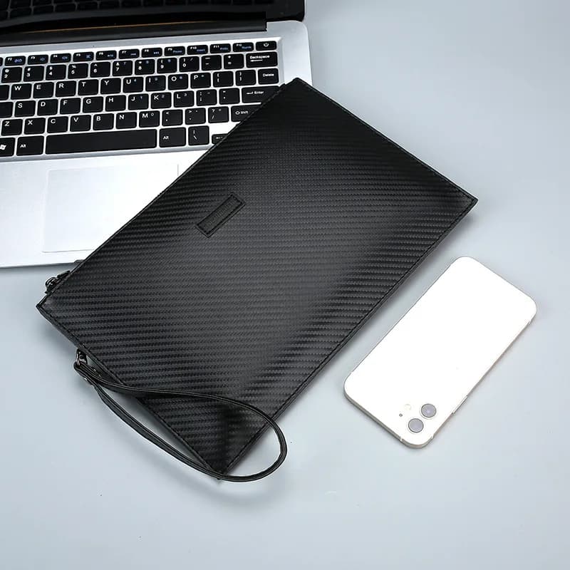 New Style Business Men's Pouch Wallet Big Soft Leather PU Wrist Bag Elegant For Time Free Fashion Handbags 2025