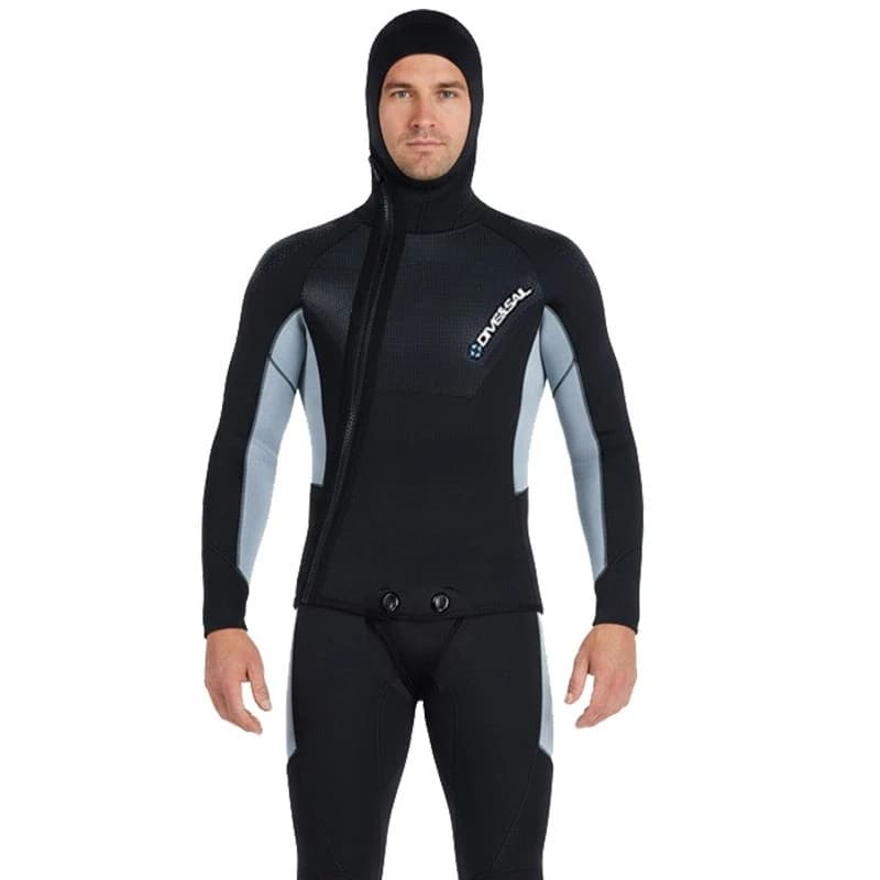 Muta da pesca subacquea 5mm Muta da sub Uomo Donna Neoprene Caccia Surf Cerniera frontale Pesca subacquea 2 pezzi Tenere al caldo