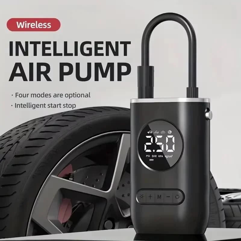 1 Set Pompa d'aria per auto Mini pompa per pneumatici elettrica semovente portatile Pompa di ricarica con display digitale wireless portatile