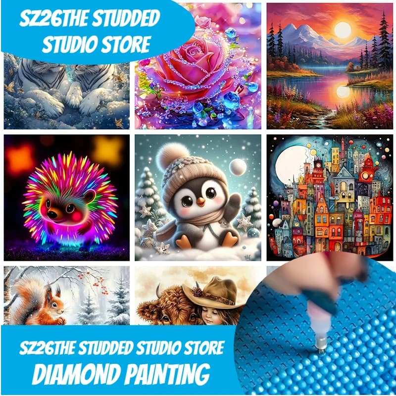 Sz26The Borchiato Nuovo 5D Fai Da Te Dipinti Diamanti Mosaico Parete Diamante Arte Kit di Pittura Ricamo Accessori di Cristallo Pieno Nuova Vernice