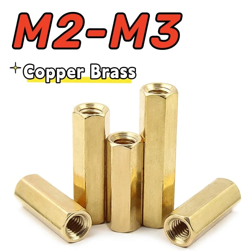 20-100 pz M2 M3 rame ottone doppio passaggio esagonale pannello distanziatore pilastro filettatura esagonale perno distanziatore pilastri cavi