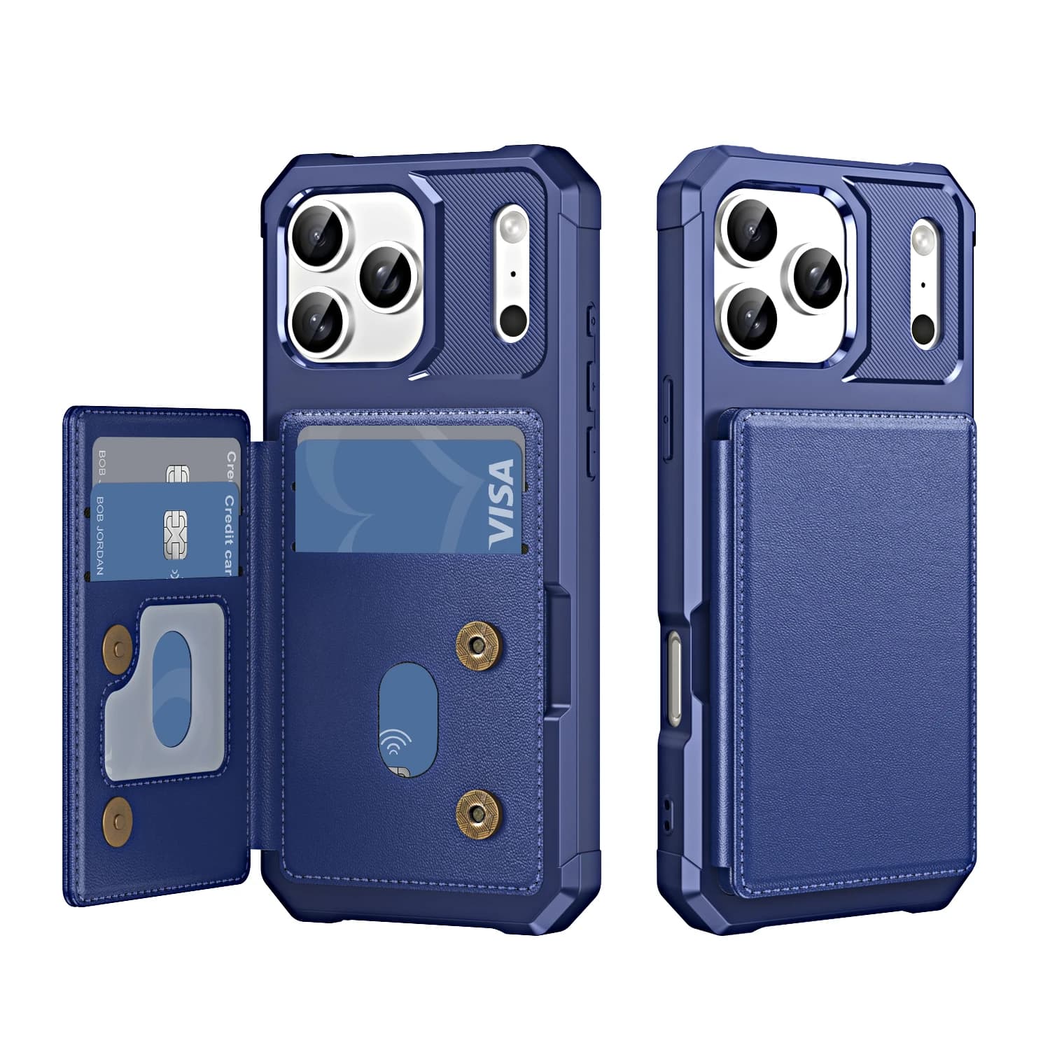 Custodia per telefono in pelle con portafoglio con slot per schede di vibrazione per IPhone Air 17 16 14 13 12 Pro Max 15 Plus 16E Custodia protettiva antigoccia