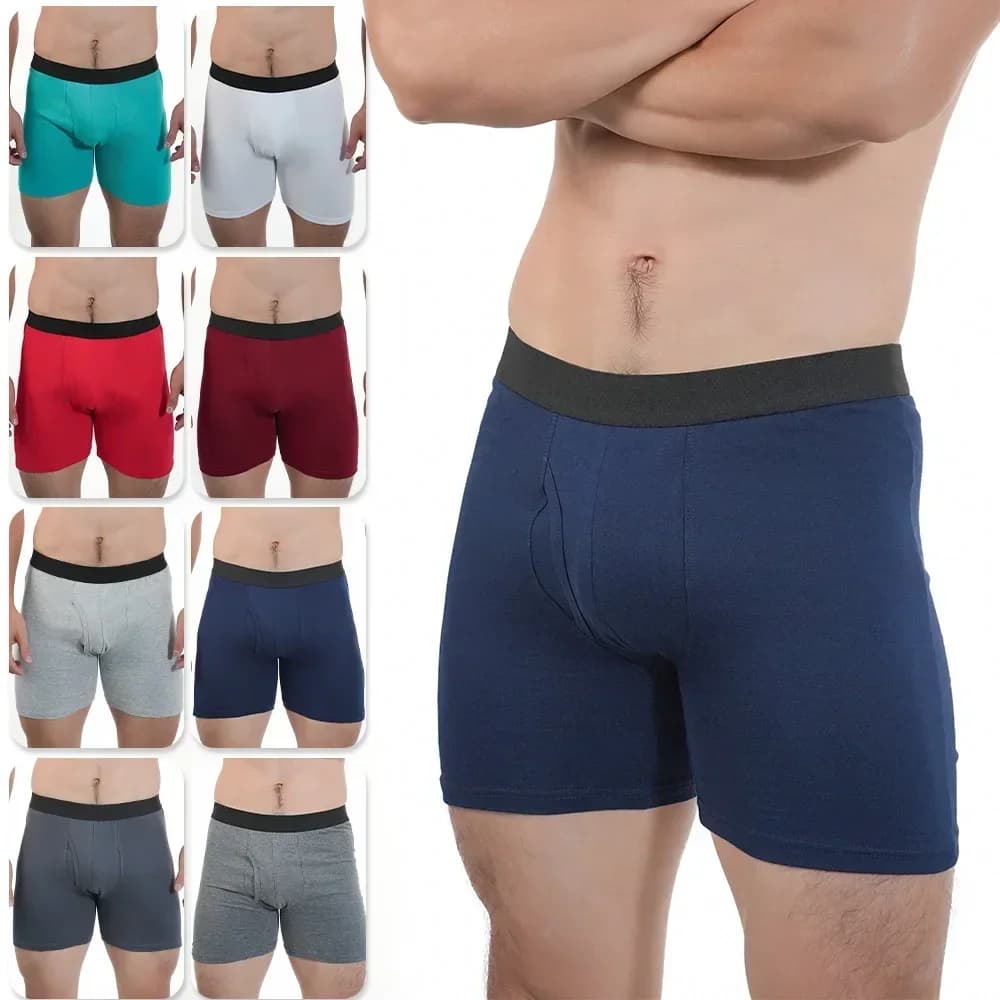 Pantaloncini boxer medio-lunghi da uomo Intimo sportivo Mutande di cotone Boxer sexy Mutandine traspiranti Boxer grandi Hombre Regali da uomo