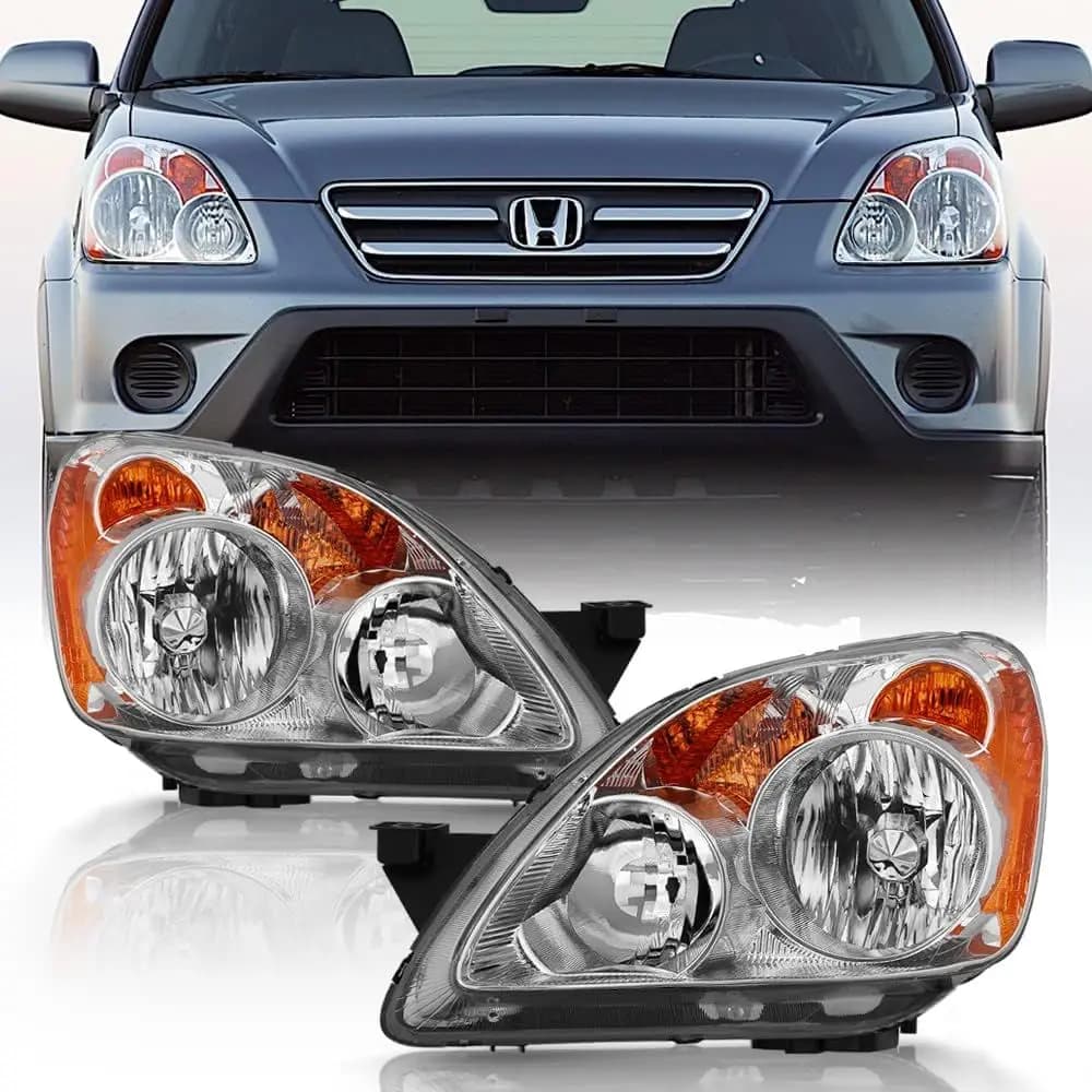 Fari anteriori cromati stile OE per Honda CRV C-RV 2005-2006 - Ricambio Sinistro+Destro