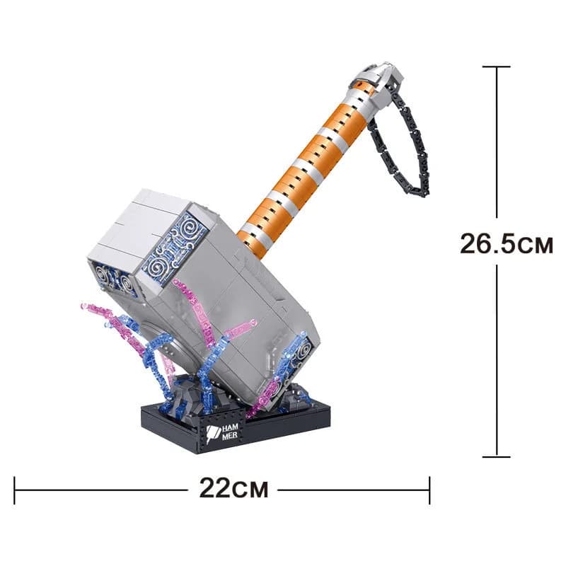 Divertente gioia 975 pezzi Thors Thunder Hammer Heroes Toys Building Puzzle Block Brick Kid Boys Gift # 01037