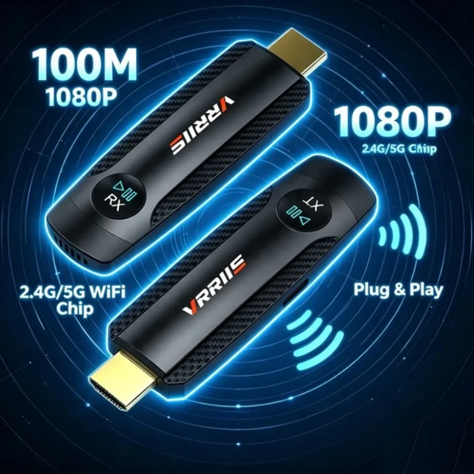 Wireless Video Transmitter Receiver 100M HDMI‑Compatible Extender Display Adapter Cable Screen Mirror For Camera PC To TV