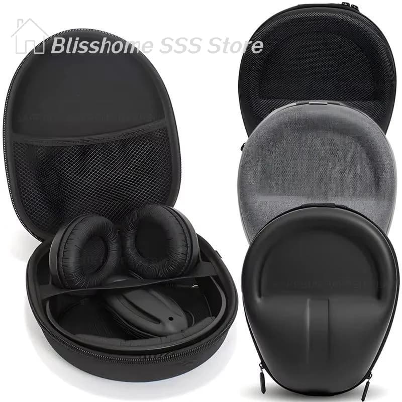 【S】High-capacity Headset Headphone Case Travel Earphones Shockproof Storage Box EVA Headphone Protective Bag Universal