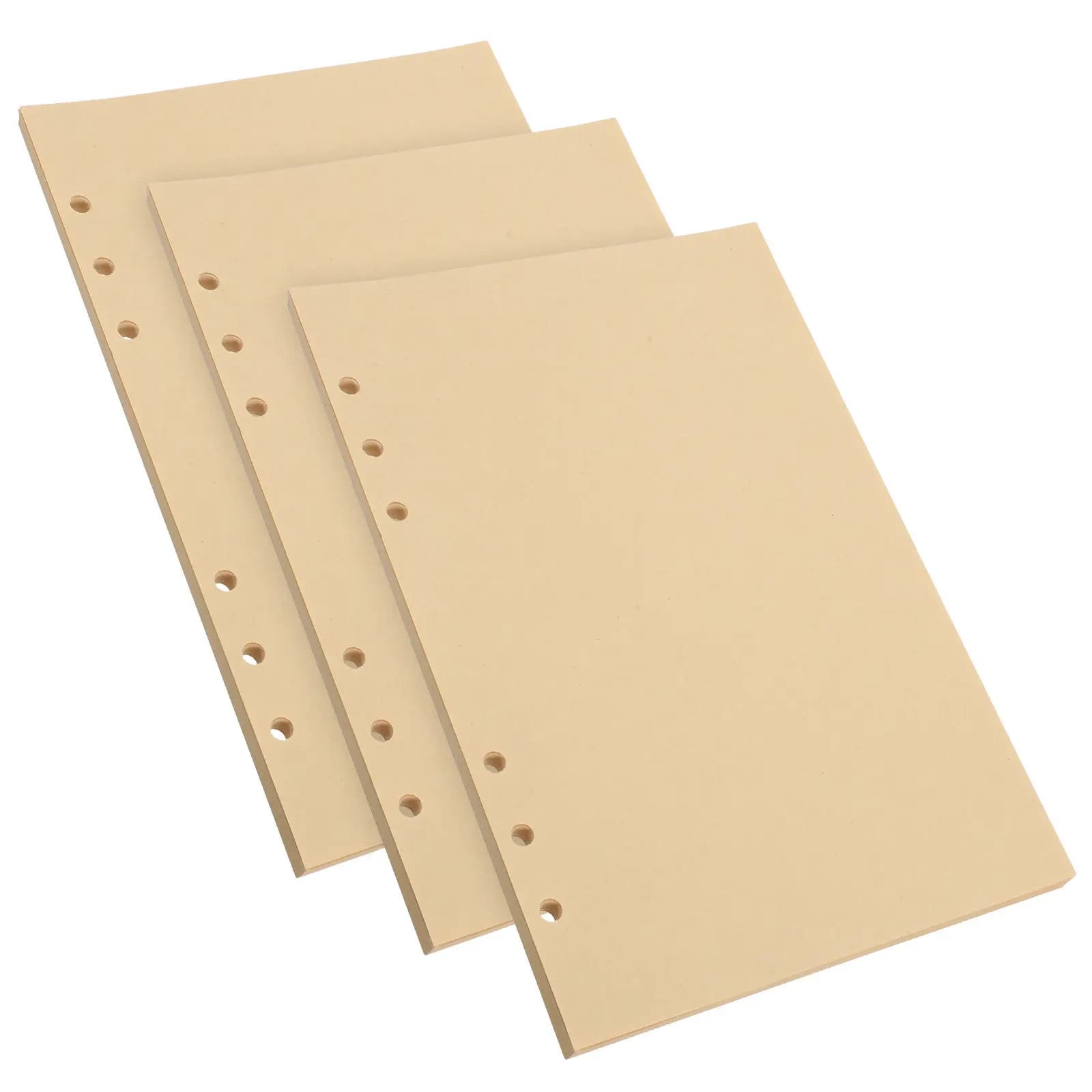 3 Libri A5 con Fogli Staccabili, Ricariche di Carta Bianca per Raccoglitori a 6 Anelli, Inserti per Planner, Diario di Viaggio, Quaderno, Fogli di Ricambio, Carta Organizzativa