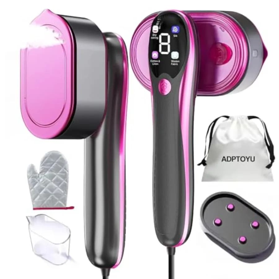 Ferro da Stiro e Vaporizzatore 2-in-1 per Vestiti, Portatile con Display LED, Ampio Pannello in Ceramica, Ideale per Viaggi
