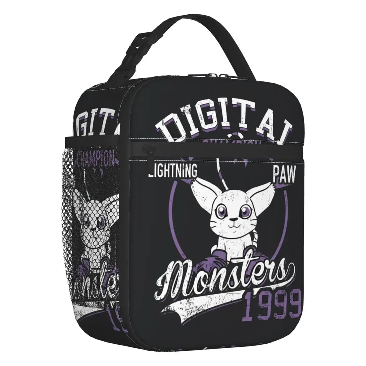 Custom Gatomon Thermal Insulated Lunch Bag Women Men Adventure Anime Portable Lunch Container for School Office Storage Food Box