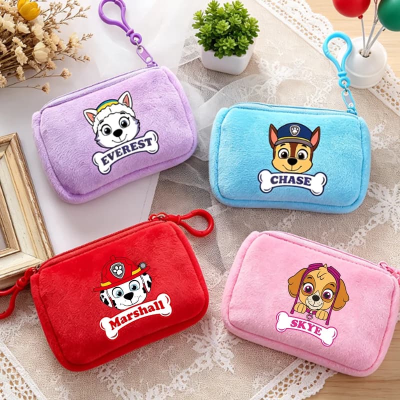 Paw Patrols Coin Purse Chase Skye Rubble Cartoon Anime Figure Print Portable Mini Wallet Headphone Pouch Storage Bags Party Gift