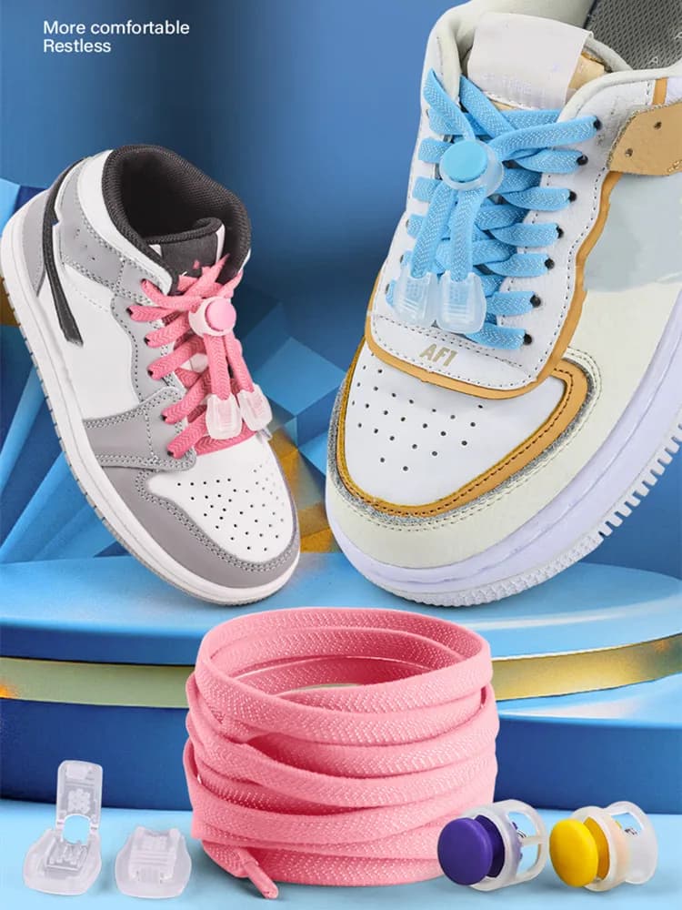 New Elastic Laces Sneakers Flat Rubber Band Shoelace Kids Adult Quick Lace Lazy No Tie lacci delle scarpe Sport Running shoestrs 1 paio