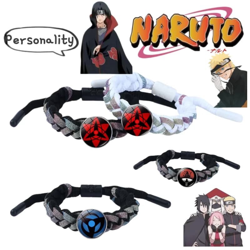 Naruto Sharingan Bracelet New Creative Fashion Personalized Cartoon cute Portable Adjustable Size Couple Braided Bracelet Gift