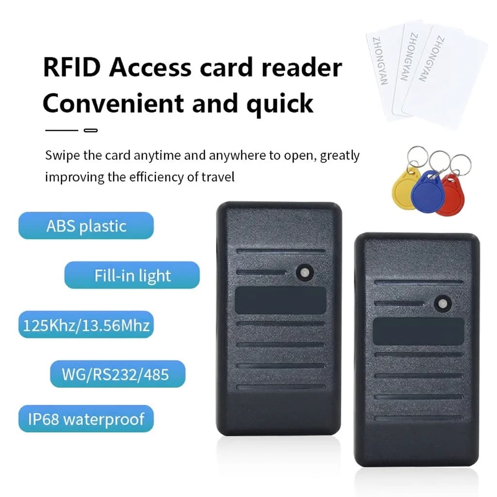 Lettore di controllo accessi impermeabile NFC 13.56mhz supporto RFID lettore di schede IC MF lettore Wiegand26 porta seriale UART RS232/485
