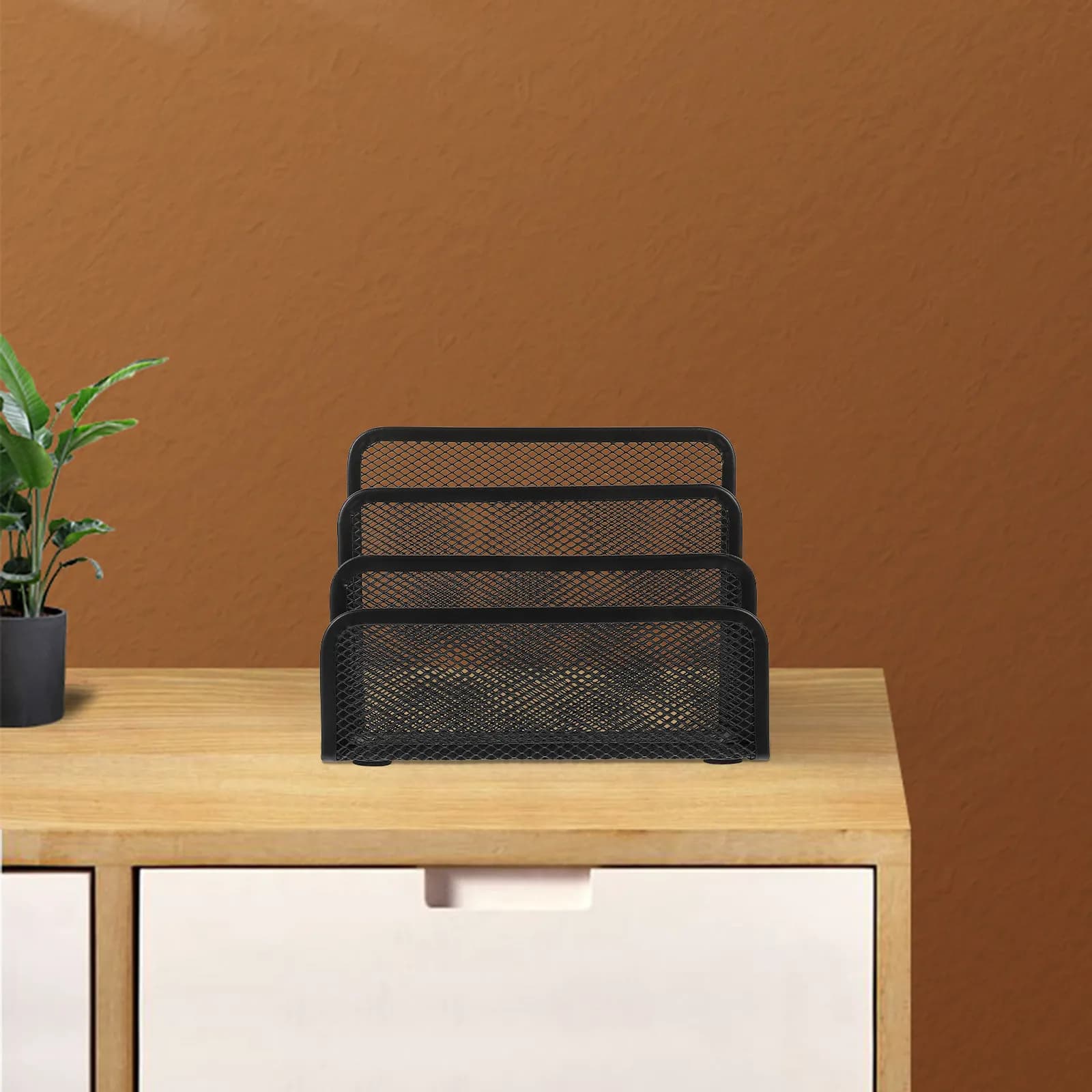 Set di 2 Organizzatori per Documenti da Scrivania in Ferro, Design Moderno a 4 Livelli, Porta Documenti per Ufficio e Casa