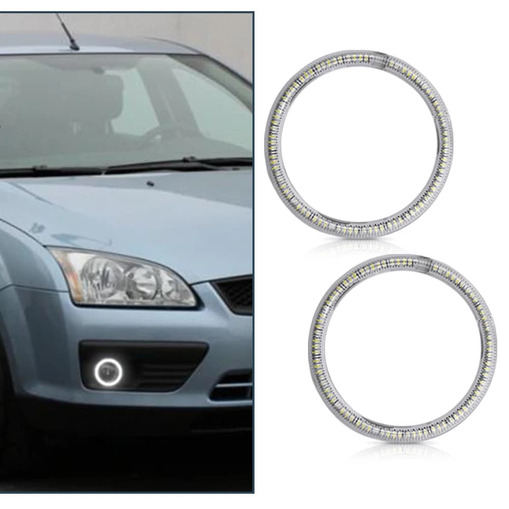 2 pz Led Halo Ring Light Angel Eyes per ford focus MK 2 2004-2011 europa faro alogeno anteriore fendinebbia car Styling bianco