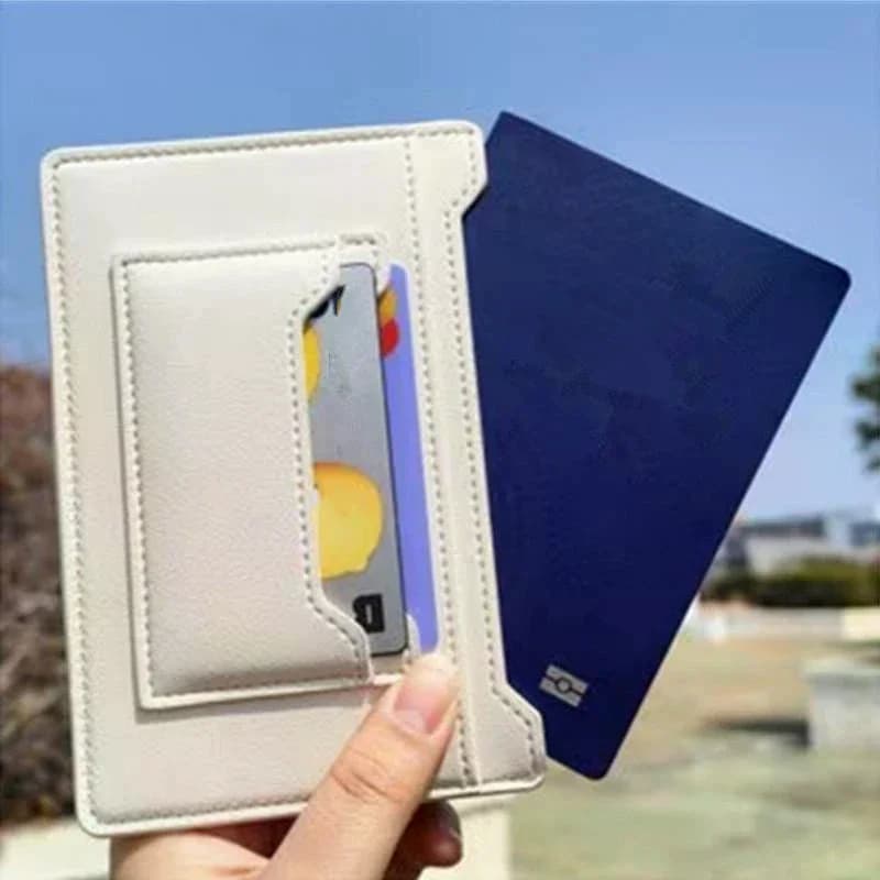 Multifunctional Simple Solid Color Passport Cover PU Leather Card Holder Passport Clip Airplane Check-in Ticket Folder Travel