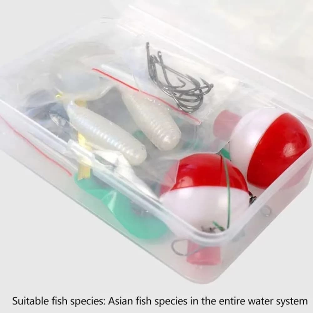 24 Pz/set With Brakes Emergency Fishing Kit With Mini Spares Size Mini Fishing Equipment With Floating Portable Equipment Box