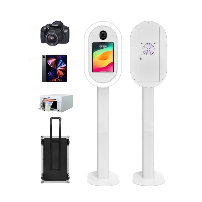 DSLR Photo Cabin with Printer Cover and Optional Support iPad Selfie Photobooth Camera for Oval Camera for Sauce