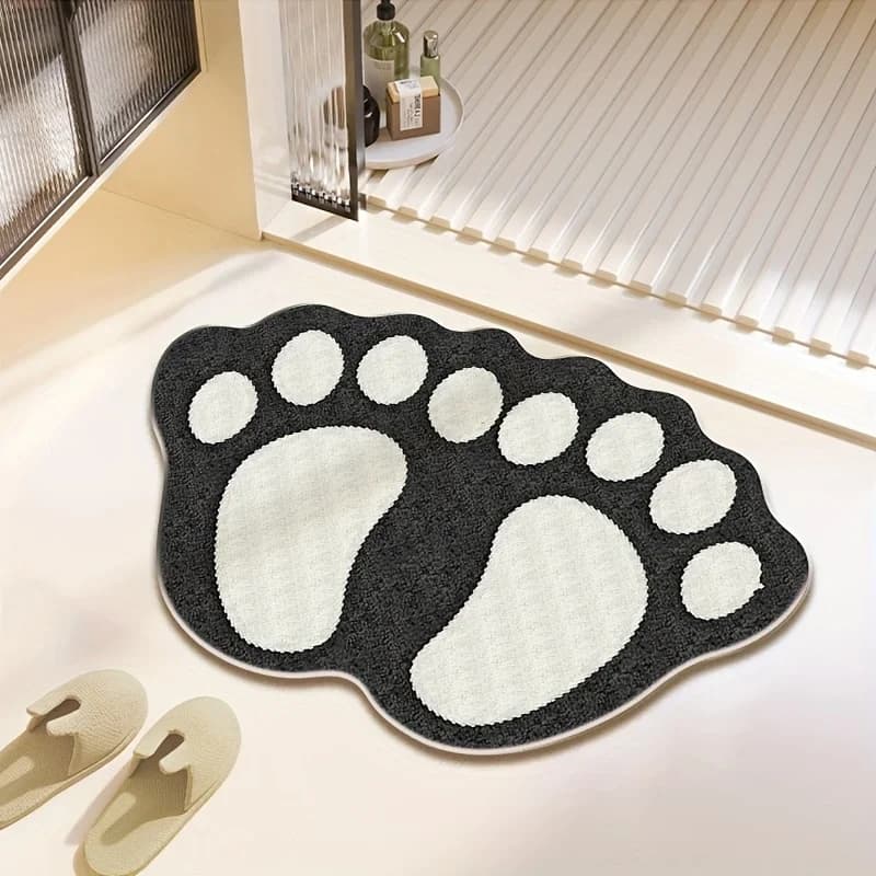 Tappeto da bagno in memory foam con impronta di cane 1pc, tappetino da bagno morbido antiscivolo e assorbente, tappeto da doccia lavabile in lavatrice per il bagno di casa