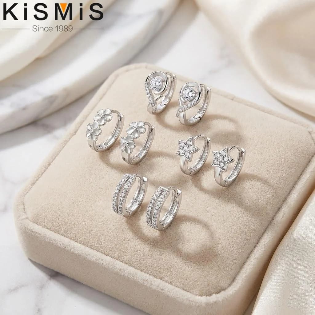 Orecchini a Cerchio Eleganti con Cristalli per Donna, Set Regalo per San Valentino, 1 o 2 Paia