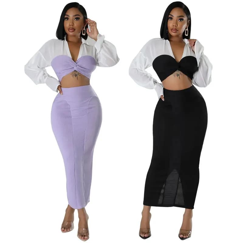 Fashionable Autumn Set Dress Casual Long Sleeve Women's Two-Piece Suit Elegant Commute Chinese Made Four Seasons Wear