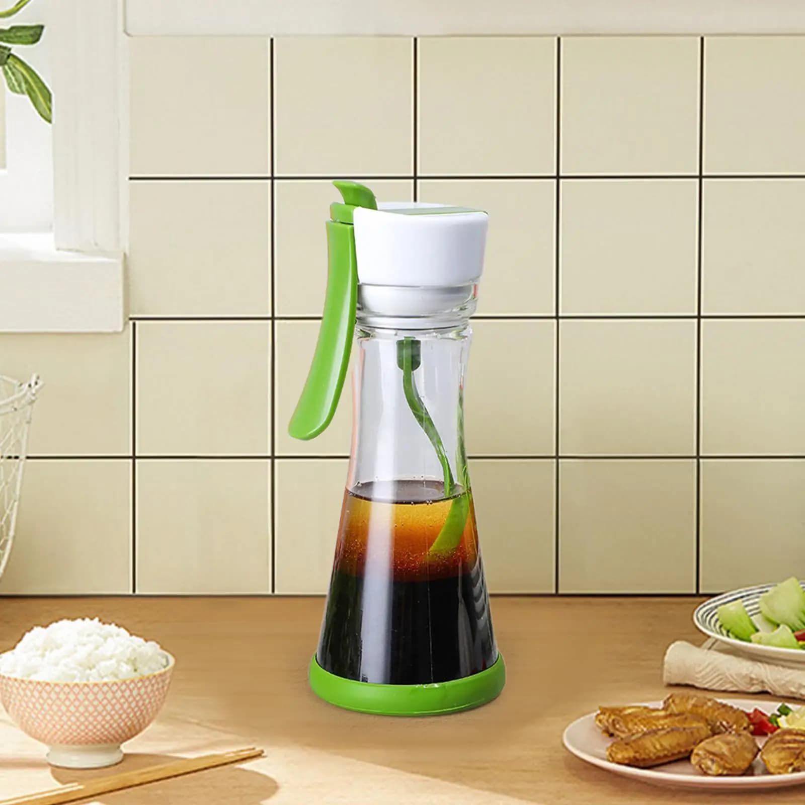 Contenitore per Insalata da 200ml, Tazza Miscelatrice Portatile in PP, Dispenser per Salse, per Cucina e Preparazione Pasti