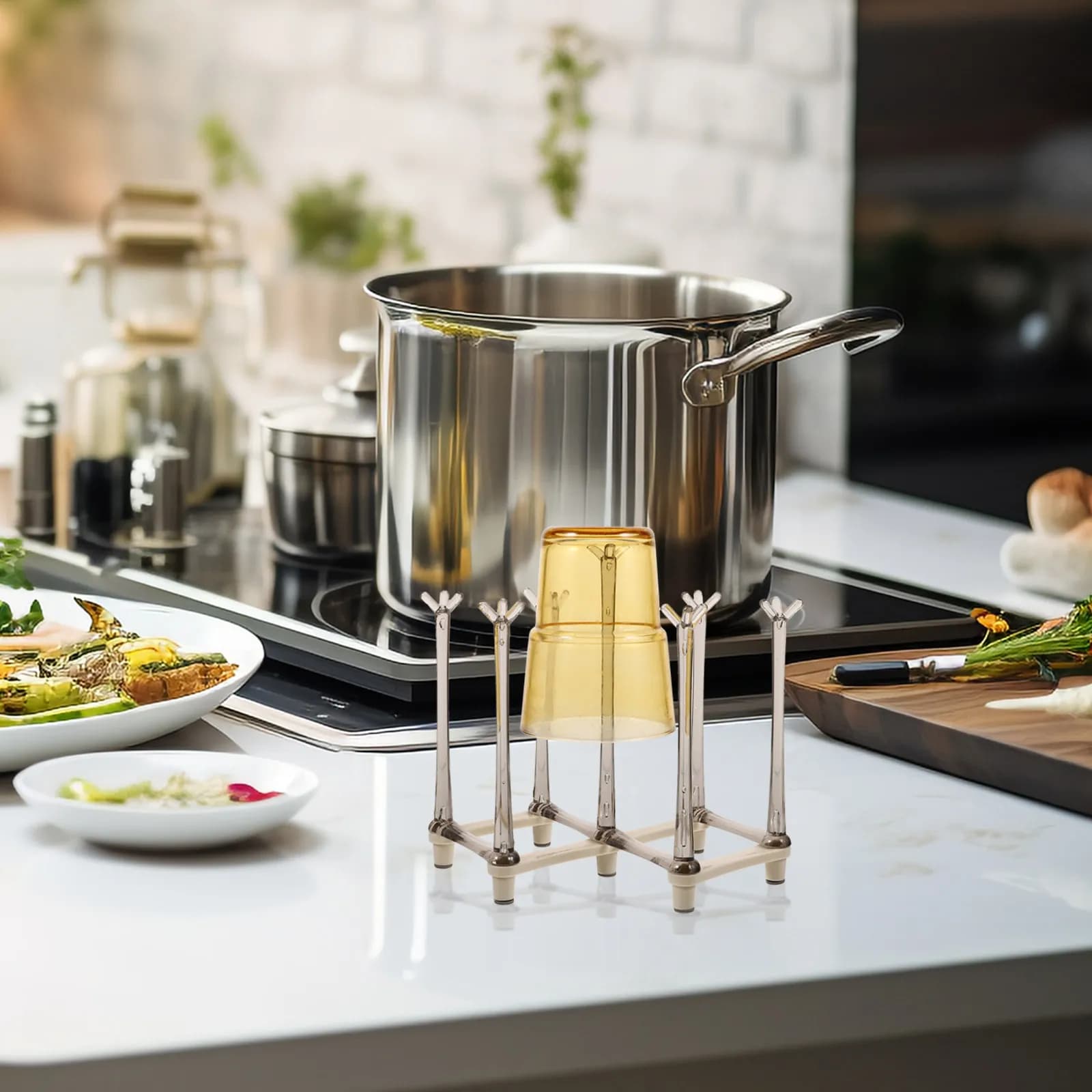 Moderno Portabicchieri Retrattile con Drenaggio per Tazze, Bottiglie, Taglieri, per Casa, Cucina, Bar, Ufficio, Soggiorno