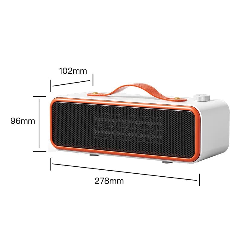 Mini riscaldatore elettrico da tavolo, ventola calda silenziosa a basso consumo per riscaldamento rapido PTC da ufficio, protezione ribaltata, risparmio energetico