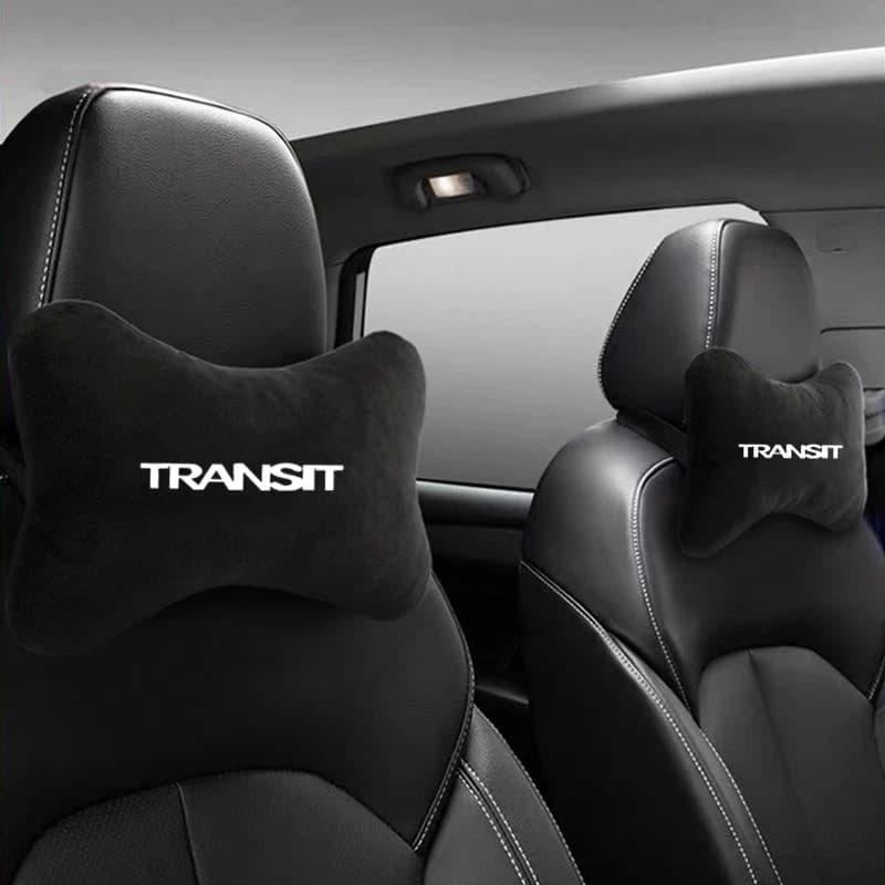 Cuscino per il collo dell'auto in pelle scamosciata poggiatesta del sedile cuscino di supporto lombare protezione della colonna vertebrale per accessori auto Ford Transit MK6 MK7
