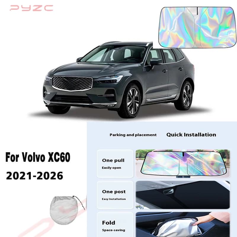 For Volvo XC60 2021-2026 Car Windshield Sunshade Cover Front Window Sun Shade Visor Auto Interior UV Protection