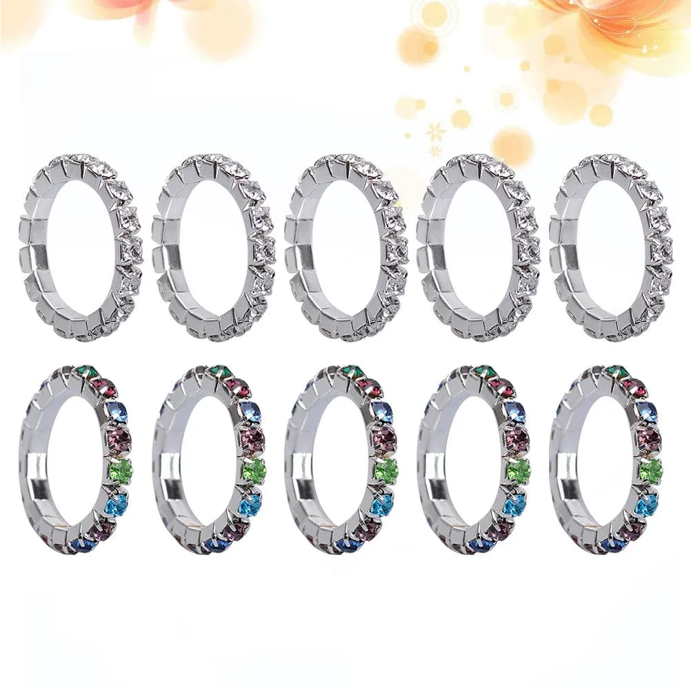 Set di 10 Anelli per Piedi da Donna con Strass, Gioielli Chic ed Eleganti per l'Estate, Matrimoni, Feste e Regali