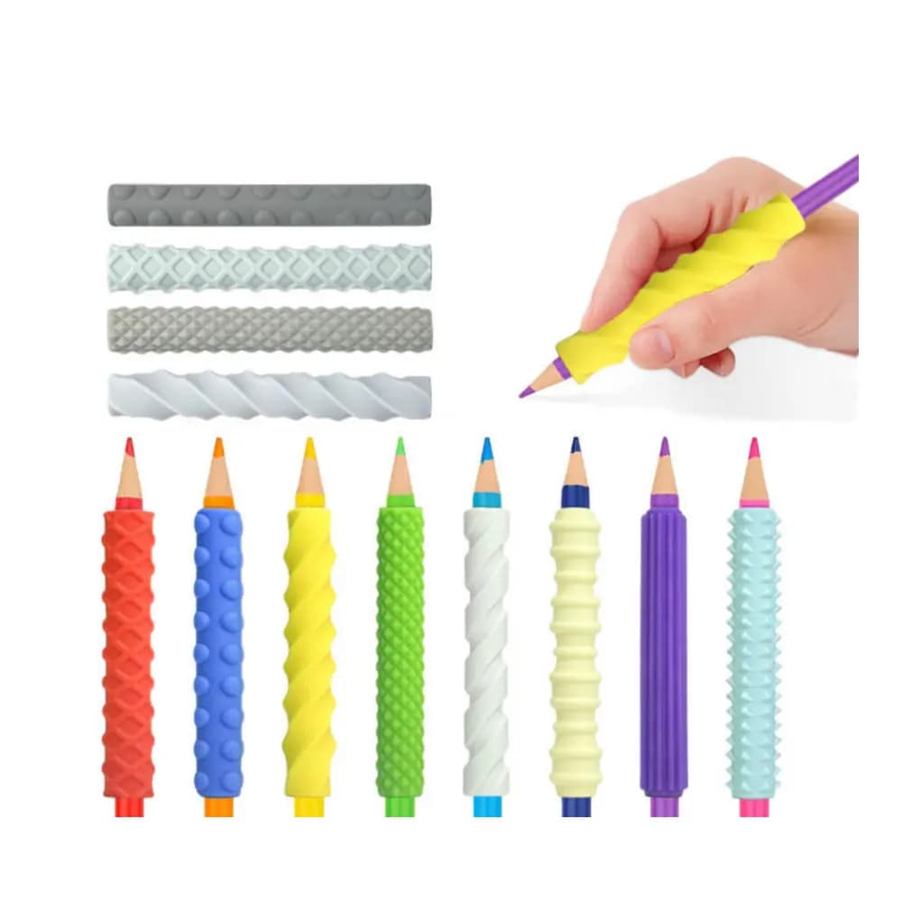 Impugnature per matita testurizzate in silicone Giocattolo sensoriale Fidget per ADHD Autismo Sollievo dallo stress Abilità delle dita Formazione Bambini Adulti Ufficio di classe